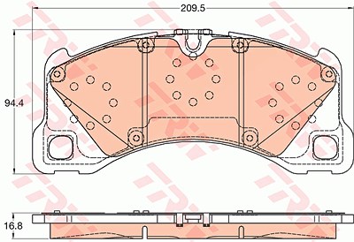 Trw Bremsbelagsatz, Scheibenbremse [Hersteller-Nr. GDB2052] für Porsche von TRW