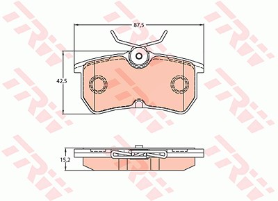 Trw Bremsbelagsatz, Scheibenbremse [Hersteller-Nr. GDB2140] für Ford von TRW