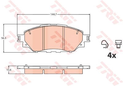 Trw Bremsbelagsatz, Scheibenbremse [Hersteller-Nr. GDB2196] für Toyota von TRW