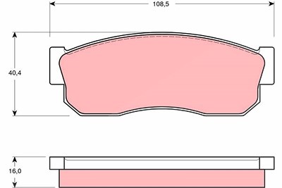 Trw Bremsbelagsatz, Scheibenbremse [Hersteller-Nr. GDB288] für Nissan, Subaru von TRW