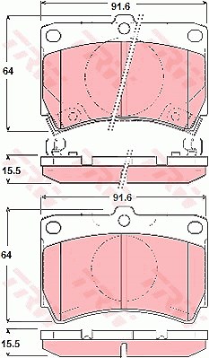 Trw Bremsbelagsatz, Scheibenbremse [Hersteller-Nr. GDB3206] für Kia, Mazda von TRW