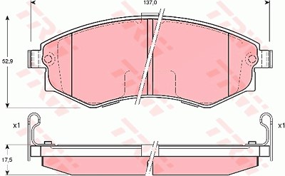 Trw Bremsbelagsatz, Scheibenbremse [Hersteller-Nr. GDB3211] für Gm Korea, Hyundai, Ssangyong von TRW