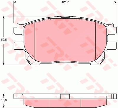 Trw Bremsbelagsatz, Scheibenbremse [Hersteller-Nr. GDB3414] für Toyota von TRW