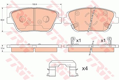 Trw Bremsbelagsatz, Scheibenbremse [Hersteller-Nr. GDB3540] für Kia von TRW