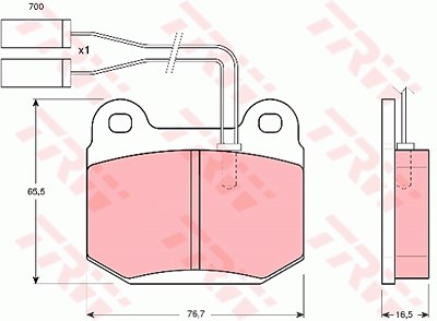 Trw Bremsbelagsatz, Scheibenbremse [Hersteller-Nr. GDB364] für Alfa Romeo von TRW