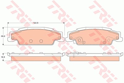 Trw Bremsbelagsatz, Scheibenbremse [Hersteller-Nr. GDB4453] für Cadillac von TRW