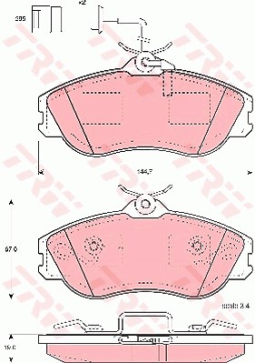 Trw Bremsbelagsatz, Scheibenbremse [Hersteller-Nr. GDB816] für Audi von TRW