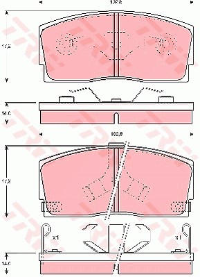 Trw Bremsbelagsatz, Scheibenbremse [Hersteller-Nr. GDB886] für Daihatsu von TRW