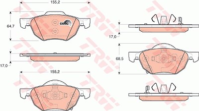 Trw Bremsbelagsatz, Scheibenbremse [Hersteller-Nr. GDB3355] für Honda von TRW