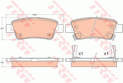 Trw Bremsbelagsatz, Scheibenbremse [Hersteller-Nr. GDB3576] für Honda von TRW