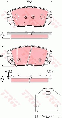 Trw Bremsbelagsatz, Scheibenbremse [Hersteller-Nr. GDB3409] für Hyundai, Kia von TRW