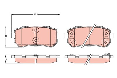 Trw Bremsbelagsatz, Scheibenbremse [Hersteller-Nr. GDB3421] für Hyundai, Kia von TRW