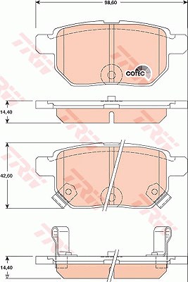 Trw Bremsbelagsatz, Scheibenbremse [Hersteller-Nr. GDB3454] für Aston Martin, Subaru, Toyota von TRW