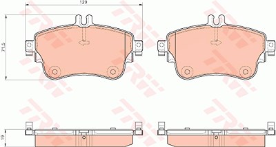Trw Bremsbelagsatz, Scheibenbremse [Hersteller-Nr. GDB1933] für Mercedes-Benz von TRW