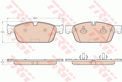 Trw Bremsbelagsatz, Scheibenbremse [Hersteller-Nr. GDB1970] für Mercedes-Benz von TRW