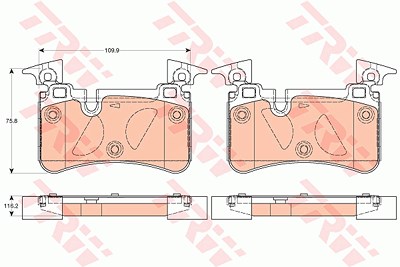 Trw Bremsbelagsatz, Scheibenbremse [Hersteller-Nr. GDB2061] für Mercedes-Benz von TRW