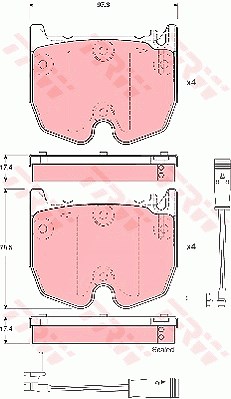 Trw Bremsbelagsatz, Scheibenbremse [Hersteller-Nr. GDB1599] für Mercedes-Benz von TRW