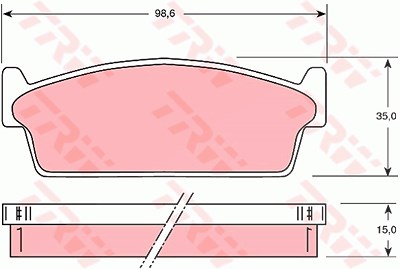 Trw Bremsbelagsatz, Scheibenbremse [Hersteller-Nr. GDB1021] für Nissan von TRW