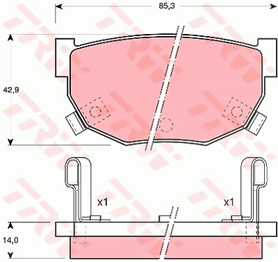 Trw Bremsbelagsatz, Scheibenbremse [Hersteller-Nr. GDB368] für Nissan von TRW