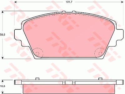 Trw Bremsbelagsatz, Scheibenbremse [Hersteller-Nr. GDB3291] für Nissan von TRW