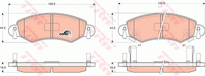 Trw Bremsbelagsatz, Scheibenbremse [Hersteller-Nr. GDB1420] für Opel, Suzuki von TRW