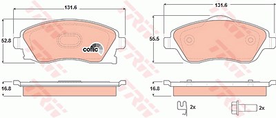 Trw Bremsbelagsatz, Scheibenbremse [Hersteller-Nr. GDB1570] für Opel von TRW