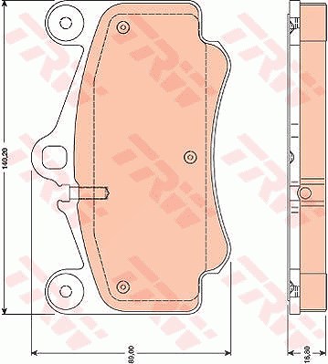 Trw Bremsbelagsatz, Scheibenbremse [Hersteller-Nr. GDB1778] für Porsche von TRW