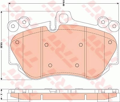 Trw Bremsbelagsatz, Scheibenbremse [Hersteller-Nr. GDB1764] für Porsche von TRW