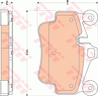 Trw Bremsbelagsatz, Scheibenbremse [Hersteller-Nr. GDB1836] für Porsche von TRW