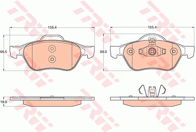 Trw Bremsbelagsatz, Scheibenbremse [Hersteller-Nr. GDB2053] für Renault Korea von TRW