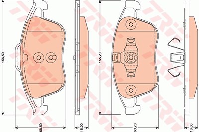 Trw Bremsbelagsatz, Scheibenbremse [Hersteller-Nr. GDB1808] für Renault von TRW