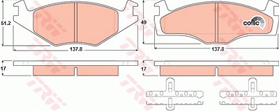 Trw Bremsbelagsatz, Scheibenbremse [Hersteller-Nr. GDB1219] für Seat, VW von TRW