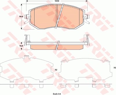 Trw Bremsbelagsatz, Scheibenbremse [Hersteller-Nr. GDB3519] für Subaru, Toyota von TRW