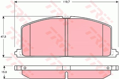 Trw Bremsbelagsatz, Scheibenbremse [Hersteller-Nr. GDB3184] für Toyota von TRW