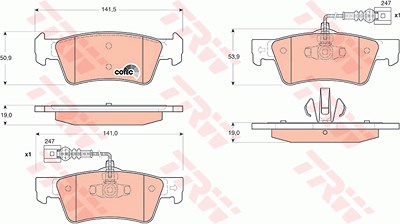 Trw Bremsbelagsatz, Scheibenbremse [Hersteller-Nr. GDB1672] für VW von TRW