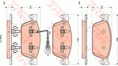 Trw Bremsbeläge vorne (Satz) [Hersteller-Nr. GDB1887] für VW von TRW