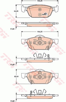 Trw Bremsbelagsatz Vorderachse [Hersteller-Nr. GDB3476] für Honda von TRW