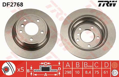 Trw Bremsscheibe [Hersteller-Nr. DF2768] für BMW von TRW