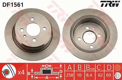 Trw Bremsscheibe [Hersteller-Nr. DF1561] für BMW von TRW