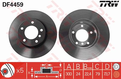 Trw Bremsscheibe [Hersteller-Nr. DF4459] für BMW von TRW