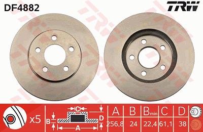 Trw Bremsscheibe [Hersteller-Nr. DF4882] für Chrysler von TRW