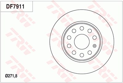 Trw Bremsscheibe Hinterachse Voll [Hersteller-Nr. DF7911] für VW, Skoda, Audi, Seat von TRW