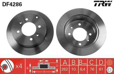 Trw Bremsscheibe [Hersteller-Nr. DF4286] für Hyundai, Kia von TRW