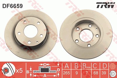 Trw Bremsscheibe [Hersteller-Nr. DF6659] für Mazda von TRW