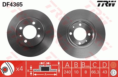 Trw Bremsscheibe [Hersteller-Nr. DF4365] für Mg von TRW