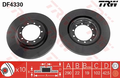 Trw Bremsscheibe [Hersteller-Nr. DF4330] für Renault Trucks von TRW