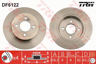 Trw Bremsscheibe [Hersteller-Nr. DF6122] für Suzuki von TRW