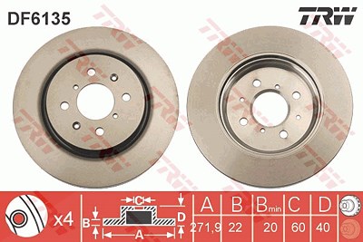 Trw Bremsscheibe [Hersteller-Nr. DF6135] für Suzuki von TRW