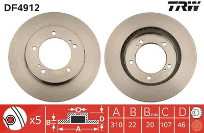 Trw Bremsscheibe [Hersteller-Nr. DF4912] für Suzuki von TRW