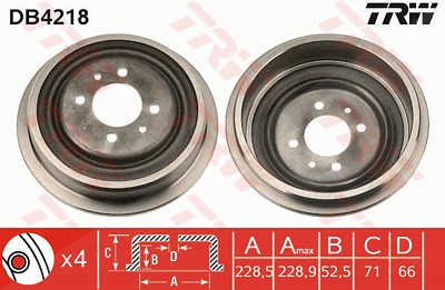 Trw Bremstrommel [Hersteller-Nr. DB4218] für Renault von TRW